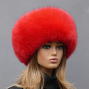 Red Fur Hat for Women, Fox Fur Hat, Woman Real Fur Hat, Warm Red Fox Hat, Winter Fluffy Hat, Head Warmer, Fuzzy Hat, Christmas Gift for Her
