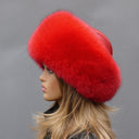 Red Fur Hat for Women, Fox Fur Hat, Woman Real Fur Hat, Warm Red Fox Hat, Winter Fluffy Hat, Head Warmer, Fuzzy Hat, Christmas Gift for Her