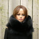Black Fluffy Snood, Real Fox Fur Collar, Gift for Mother's Day, Oversized Fur Snood, Fur Neck Warmer, Detachable Fur Collar, Real Fur Scarf