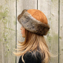 Real Fur Hat Woman, Rabbit Fur Hat, Real Fur Hat Flat Top, Mongolian Fur Hat, Womens Fur Hat, Fluffy Hat, Warm Headwarmer, Fuzzy Hat for Mom