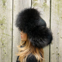 Dark Gray Furry Ushanka Hat, Real Fur Trapper Hat with Ear Flaps, Winter Women Hat, Real & Fur Leather Trapper Hat, Christmas Gift For Wife