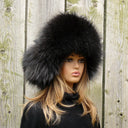 Dark Gray Furry Ushanka Hat, Real Fur Trapper Hat with Ear Flaps, Winter Women Hat, Real & Fur Leather Trapper Hat, Christmas Gift For Wife