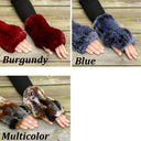 Plush Ponytail Beanie, Convertible Fur Snood, Real Rabbit Fur Hat and Fingerless Mittens Set, Fur Ladies Hat, Winter Headwarmer, Neckwarmer