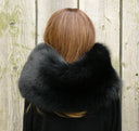 Black Fluffy Snood, Real Fox Fur Collar, Gift for Mother's Day, Oversized Fur Snood, Fur Neck Warmer, Detachable Fur Collar, Real Fur Scarf