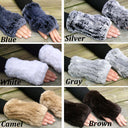 Fur Fingerless Mittens, Fingerless Gloves Women, Real Fur Mittens, Warm Gloves, Holiday Gift, Rabbit Fur Hand Warmers, Mother's Day Gift