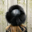 Dark Gray Furry Ushanka Hat, Real Fur Trapper Hat with Ear Flaps, Winter Women Hat, Real & Fur Leather Trapper Hat, Christmas Gift For Wife