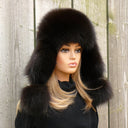 Dark Brown Arctic Fox Fur Hat, Soft Fluffy Winter Hat, Fur Ushanka, Warm Bomber Hat for Women, Fur Aviator Hat, Birthday Gift for Girlfriend