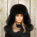 Dark Brown Arctic Fox Fur Hat, Soft Fluffy Winter Hat, Fur Ushanka, Warm Bomber Hat for Women, Fur Aviator Hat, Birthday Gift for Girlfriend