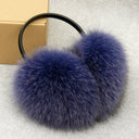 Real Fur Earmuffs for Her, Oversize Earmuffs, Large Fluffy Ear Muffs, Real Fox Fur Earmuffs in Purple, Furry Ear Warmer, Gift For Girlfriend