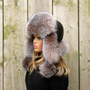Womens Real Fox Fur Trapper Hat with Ear Flaps, Real Fur Winter Hat, Ladies Ushanka, Black Friday Sale, Christmas Gift Gift for Mom