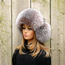 Womens Real Fox Fur Trapper Hat with Ear Flaps, Real Fur Winter Hat, Ladies Ushanka, Black Friday Sale, Christmas Gift Gift for Mom
