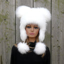 Fursuit Hat with Animal Ears, Knitted Beanie Winter Fur Hat, Raccoon and Fox Fur Hat, Gift for Teenage Daughter, Christmas gift
