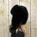 White Real Arctic Fox Fur Trapper Hat with Ear Flaps, One-Piece Winter Women's Hat, Warm Hat, Head Accessory, Cute Bomber Hat, Gift for wife