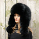 White Real Arctic Fox Fur Trapper Hat with Ear Flaps, One-Piece Winter Women's Hat, Warm Hat, Head Accessory, Cute Bomber Hat, Gift for wife