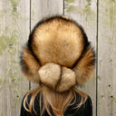 Women's Fur Trapper Hat with Ear Flaps, Winter Furry Hat, Real Fur Head Accessories, Brown Raccoon Fur Hat, Christmas Gift for Wife