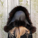 Premium Raccoon Fur Trapper Hat in Brown, Warm Winter Hat For Her, Women's Bomber Hat, Fluffy Aviator Hat, Leather Ushanka, Gift For Mom