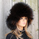 Premium Raccoon Fur Trapper Hat in Brown, Warm Winter Hat For Her, Women's Bomber Hat, Fluffy Aviator Hat, Leather Ushanka, Gift For Mom