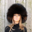 Premium Raccoon Fur Trapper Hat in Brown, Warm Winter Hat For Her, Women's Bomber Hat, Fluffy Aviator Hat, Leather Ushanka, Gift For Mom