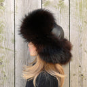 Premium Raccoon Fur Trapper Hat in Brown, Warm Winter Hat For Her, Women's Bomber Hat, Fluffy Aviator Hat, Leather Ushanka, Gift For Mom