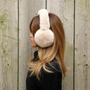 Real Rex Rabbit Fur Earmuffs, Cream Fur Earmuffs, Winter Accessories, Fluffy Earmuffs With Full Fur Headband, Cozy Ear Muffs, Teen Girl Gift