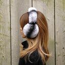 Real Rex Rabbit Fur Earmuffs, Silver Fur Earmuffs, Winter Accessories, Fluffy Earmuffs With Full Fur Headband, Cozy Ear Muffs, Teen Girl Gift
