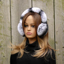 Real Rex Rabbit Fur Earmuffs, Silver Fur Earmuffs, Winter Accessories, Fluffy Earmuffs With Full Fur Headband, Cozy Ear Muffs, Teen Girl Gift