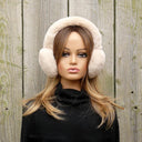 Real Rex Rabbit Fur Earmuffs, Cream Fur Earmuffs, Winter Accessories, Fluffy Earmuffs With Full Fur Headband, Cozy Ear Muffs, Teen Girl Gift