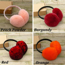 Powder Pink Earmuffs From Real Rex Rabbit Fur, Fashion Earmuffs For Her, Soft & Fluffy Earmuffs, Cozy Ear Warmer, Teen Girl Earmuffs Gift