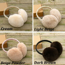 Beige Earmuffs From Real Rex Rabbit Fur, Fashion Earmuffs For Her, Soft & Fluffy Earmuffs, Cozy Ear Warmer, Teen Girl Earmuffs Gift