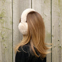 Real Rex Rabbit Fur Earmuffs, Cream Fur Earmuffs, Winter Accessories, Fluffy Earmuffs With Full Fur Headband, Cozy Ear Muffs, Teen Girl Gift