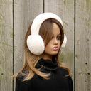 Real Rex Rabbit Fur Earmuffs, Cream Fur Earmuffs, Winter Accessories, Fluffy Earmuffs With Full Fur Headband, Cozy Ear Muffs, Teen Girl Gift