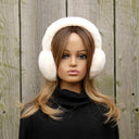 Real Rex Rabbit Fur Earmuffs, Cream Fur Earmuffs, Winter Accessories, Fluffy Earmuffs With Full Fur Headband, Cozy Ear Muffs, Teen Girl Gift