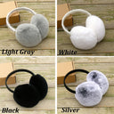 Black Earmuffs From Real Rex Rabbit Fur, Fashion Earmuffs For Her, Soft & Fluffy Earmuffs, Cozy Ear Warmer, Teen Girl Earmuffs Gift