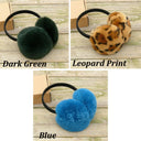 Leopard Print Earmuffs From Real Rex Rabbit Fur, Fashion Earmuffs For Her, Soft & Fluffy Earmuffs, Cozy Ear Warmer, Teen Girl Earmuffs Gift