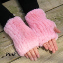 Hot Pink Fingerless Gloves Women, Plush Fur Fingerless Mittens, Rabbit Fur Mittens, Warm Fur Gloves, Hand Warmers, Fur Accessories for Her