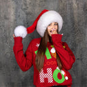 Fluffy Santa Hat with Real Fox Fur Trim, Christmas Couple Hats, Holiday Costume Accessory, Unisex Xmas Party Hat, Winter Gift for Him or Her