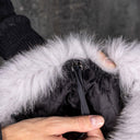 Luxury Santa Hat For Her or Him, Unisex Christmas Hat With Real Fox Fur Trim, Large Pompom Santa Hat, Christmas Holiday Furry Hat for Adults