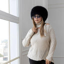 Fashion Black Fox Fur Hat, Warm Winter Kubanka Hat, Winter 2026 Hat, Women Furry Headwear, Fluffy Hat For Wife, Real Fur Hat, Gift For Mom