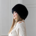 Fashion Black Fox Fur Hat, Warm Winter Kubanka Hat, Winter 2026 Hat, Women Furry Headwear, Fluffy Hat For Wife, Real Fur Hat, Gift For Mom
