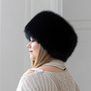 Fashion Black Fox Fur Hat, Warm Winter Kubanka Hat, Winter 2026 Hat, Women Furry Headwear, Fluffy Hat For Wife, Real Fur Hat, Gift For Mom