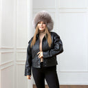 Light Beige Raccoon Fur Trapper Hat, Oversized Furry Hat Wit Earflaps, Real Leather Aviator Hat, Stylish Winter Hat, Fluffy Ushanka Gift
