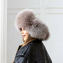 Light Beige Raccoon Fur Trapper Hat, Oversized Furry Hat Wit Earflaps, Real Leather Aviator Hat, Stylish Winter Hat, Fluffy Ushanka Gift