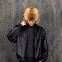 Luxury Red Fox Fur Ushanka Hat, Unisex Trapper Hat, Winter Warm Aviator Hat, Genuine Fur Hat for Men and Women, Real Fox Fur Bomber Hat