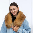 Detachable Red Fox Fur Collar, Natural Real Fur Scarf, Luxury Handmade Fur Neck Warmer for Women, Winter Fashion Accessory, Gift For Wife