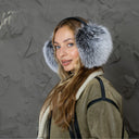 Silver Fox Fur Earmuffs for Her, Large Fluffy Earmuffs, Fashion Winter Earwarmer, Fur Accessories for Cold Weather, Teen Girl Christmas Gift