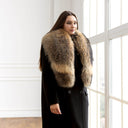 Real Raccoon Fur Collar and Cuff Set, Long Fur Scarf, Fuzzy Sleeves Trim, Fur Winter Accessory for Women, Natural Fur Wrap, Anniversary Gift