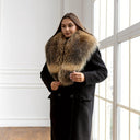 Luxury Real Raccoon Fur Collar For Her, Winter Fur Accessories, Saga Fur Scarf, Genuine Fur Neck Warmer, Long Fur Collar For Coat, Mom Gift