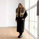 Luxury Real Raccoon Fur Collar For Her, Winter Fur Accessories, Saga Fur Scarf, Genuine Fur Neck Warmer, Long Fur Collar For Coat, Mom Gift