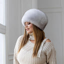 Luxury Real Fox Fur Hat for Women, Winter Fur Cap, Genuine White Fox Hat, Warm & Stylish Headwear, Fuzzy Hat For Her, Fluffy Kubanka Hat