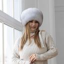 Luxury Real Fox Fur Hat for Women, Winter Fur Cap, Genuine White Fox Hat, Warm & Stylish Headwear, Fuzzy Hat For Her, Fluffy Kubanka Hat